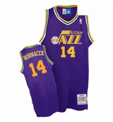 Mens Adidas Utah Jazz 14 Jeff Hornacek Authentic Purple Throwback NBA Jersey