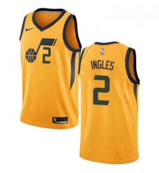 Mens Nike Utah Jazz 2 Joe Ingles Yellow NBA Swingman Statement Edition Jersey 