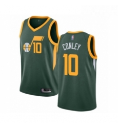 Mens Utah Jazz 10 Mike Conley Green Swingman Jersey Earned Edition 