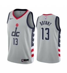 Men Nike Washington Wizards 13 Thomas Bryant Gray NBA Swingman 2020 21 City Edition Jersey