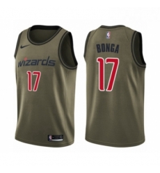 Mens Washington Wizards 17 Isaac Bonga Swingman Green Salute to Service Basketball Jersey 