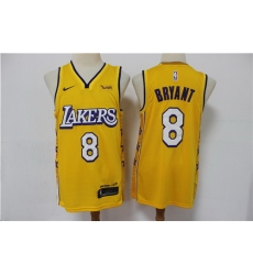 Lakers 8 Kobe Bryant Yellow 2020 City Edition Nike Swingman Jersey