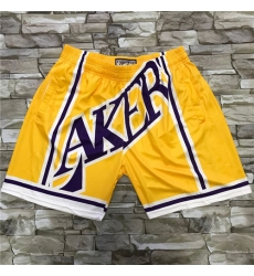 Lakers Yellow Big Face With Pocket Swingman Shorts