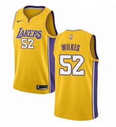 Mens Nike Los Angeles Lakers 52 Jamaal Wilkes Swingman Gold Home NBA Jersey Icon Edition