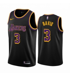 Youth Los Angeles Lakers 3 Anthony Davis Black NBA Swingman 2020 21 Earned Edition Jersey