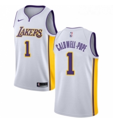 Youth Nike Los Angeles Lakers 1 Kentavious Caldwell Pope Swingman White NBA Jersey Association Edition 