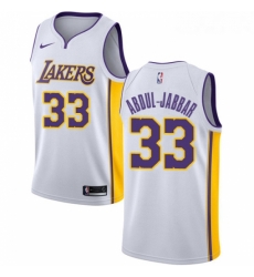 Youth Nike Los Angeles Lakers 33 Kareem Abdul Jabbar Swingman White NBA Jersey Association Edition