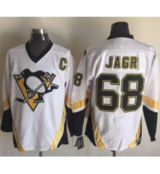 Penguins #68 Jaromir Jagr White CCM Throwback Stitched NHL Jersey