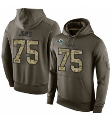 NFL Nike Los Angeles Rams 75 Deacon Jones Green Salute To Service Mens Pullover Hoodie