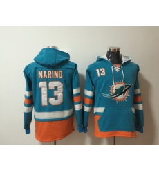 Men Nike Miami Dolphins Dan Marino 13 NFL Winter Thick Hoodie