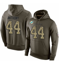 NFL Nike Miami Dolphins 44 Stephone Anthony Green Salute To Service Mens Pullover Hoodie