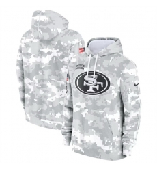 Men San Francisco 49ers 2024 Arctic Camo Salute To Service Club Fleece Pullover Stitched Hoodie