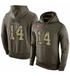 NFL Nike San Francisco 49ers 14 YA Tittle Green Salute To Service Mens Pullover Hoodie