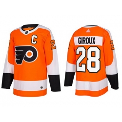 Men Adidas Philadelphia Flyers 28 Claude Giroux Orange With C Patch Home NHL Jersey