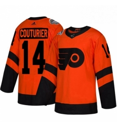 Mens Adidas Philadelphia Flyers 14 Sean Couturier Orange Authentic 2019 Stadium Series Stitched NHL Jerseyy 