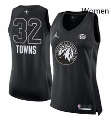 Womens Nike Jordan Minnesota Timberwolves 32 Karl Anthony Towns Swingman Black 2018 All Star Game NBA Jersey