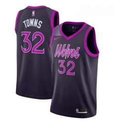 Womens Nike Minnesota Timberwolves 32 Karl Anthony Towns Swingman Purple NBA Jersey City Edition