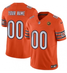 Men Women youth Chicago Bears Active Player Custom Orange 2023 F U S E  With John Madden Patch Vapor Limited Stitched Football Jersey