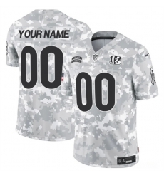 Men Cincinnati Bengals Active Player Custom 2024 F U S E Arctic Camo Salute To Service Limited Stitched Football Jersey