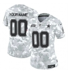 Women Dallas Cowboys Active Player Custom 2024 F U S E Arctic Camo Salute To Service Limited Stitched Football Jersey