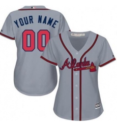 Men Women Youth All Size Atlanta Braves Cool Base Custom Jerseys Grey 3