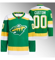 Men Women Youth Minnesota Wild Custom Green 2022 23 Reverse Retro Stitched Jersey