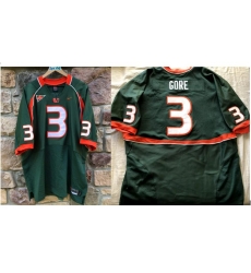 Men Miami Hurricanes #3 Gore Jersey