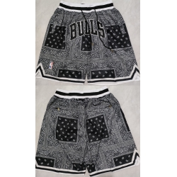 Men Chicago Bulls Black Grey Shorts