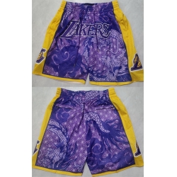 Men Los Angeles Lakers Purple Shorts  