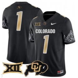 Men Colorado Buffaloes #1 Team Black Vapor Limited Stitched Football Jersey