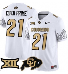 Men Colorado Buffaloes #21 Coach Prime White Vapor Limited Stitched Football Jersey