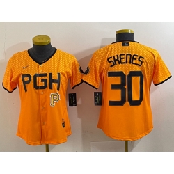 Women Pittsburgh Pirates 30 Paul Skenes Gold City Connect Stitched Jersey 2