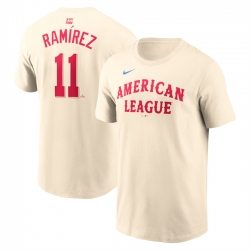 Men American League 11 Jose Ramirez Cream 2024 All Star Name  26 Number T Shirt