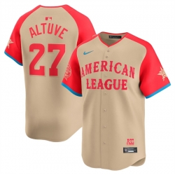 Men American League 27 Jose Altuve Cream 2024 All Star Limited Stitched Baseball Jersey