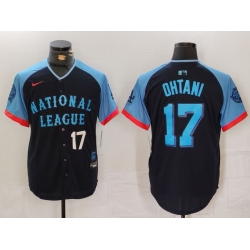 Men National League 17 Shohei Ohtani Navy 2024 All Star Elite Stitched Baseball Jersey 6