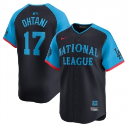 Men National League 17 Shohei Ohtani Navy 2024 All Star Limited Stitched Baseball Jersey