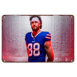 Buffalo Bills Aluminum Sign 12x8 Inch Dawson Knox 001