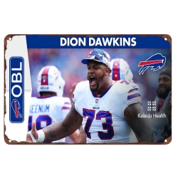 Buffalo Bills Aluminum Sign 12x8 Inch Dion Dawkins 002