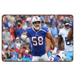 Buffalo Bills Aluminum Sign 12x8 Inch Matt Milano 001