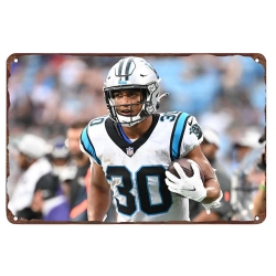 Carolina Panthers Aluminum Sign 12x8 Inch Chuba Hubbard 001