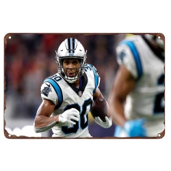 Carolina Panthers Aluminum Sign 12x8 Inch Chuba Hubbard 002