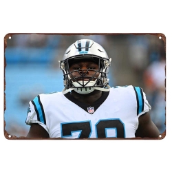 Carolina Panthers Aluminum Sign 12x8 Inch Ikem Ekwonu 001