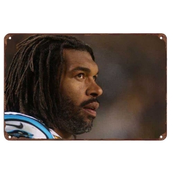 Carolina Panthers Aluminum Sign 12x8 Inch Julius Peppers 001