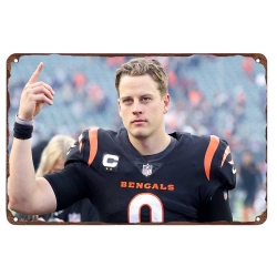 Cincinnati Bengals Aluminum Sign 12x8 Inch Joe Burrow 004