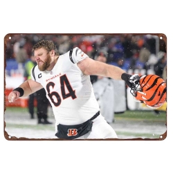 Cincinnati Bengals Aluminum Sign 12x8 Inch Ted Karras 003