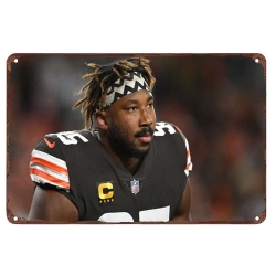 Cleveland Browns Aluminum Sign 8x12 Inch Myles Garrett 002