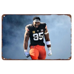 Cleveland Browns Aluminum Sign 8x12 Inch Myles Garrett 004