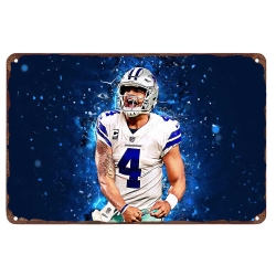 Dallas Cowboys Aluminum Sign 12x8 Inch Dak Prescott 001