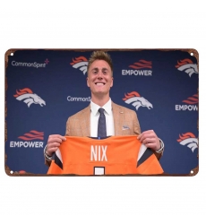 Denver Broncos Aluminum Sign 12x8 Inch Bo Nix 003