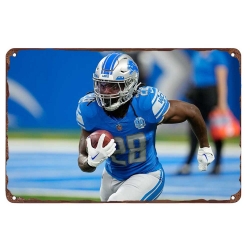 Detroit Lions Aluminum Sign 12x8 Inch Jahmyr Gibbs 003